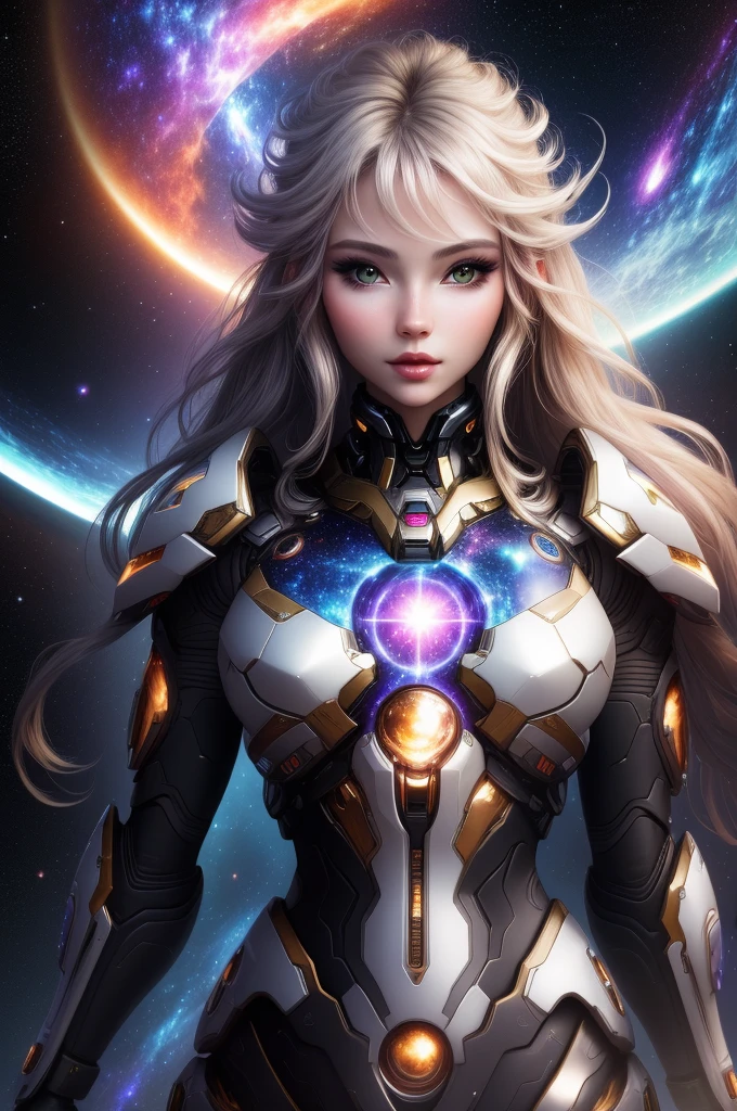 Surreal Beauty Chief, whole body, beauty，charming，sexy，Galaxy background highlights the halo in the background
