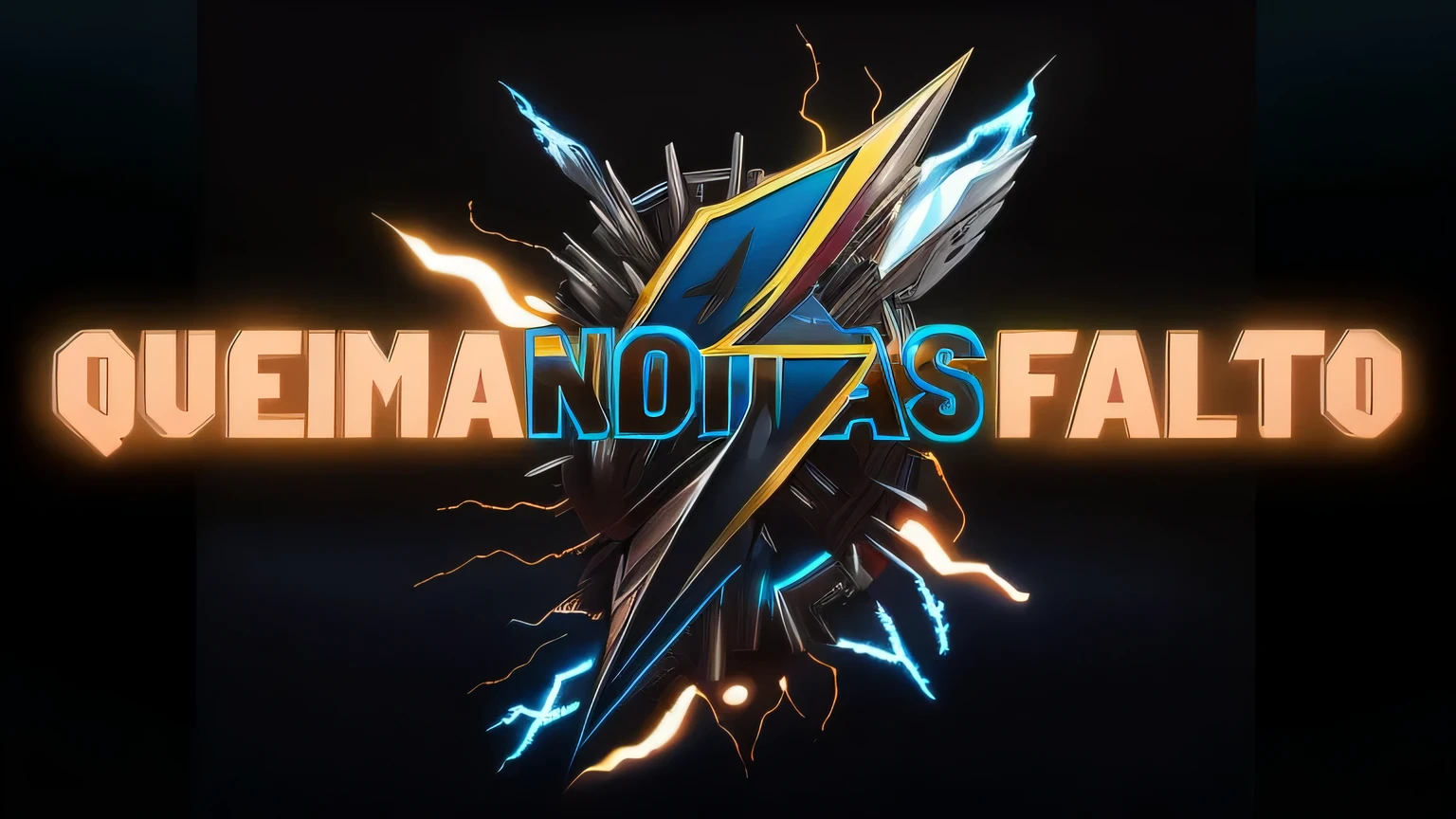 a close up of a lightning bolt with the words quema do as alto, by Caesar Andrade Faini, umanosuke iida, official fan art, inspired by Caesar Andrade Faini, ssao 8 k, kda, for aaa game, by Rodolfo Amoedo, by Francisco Zúñiga, ando tadao
