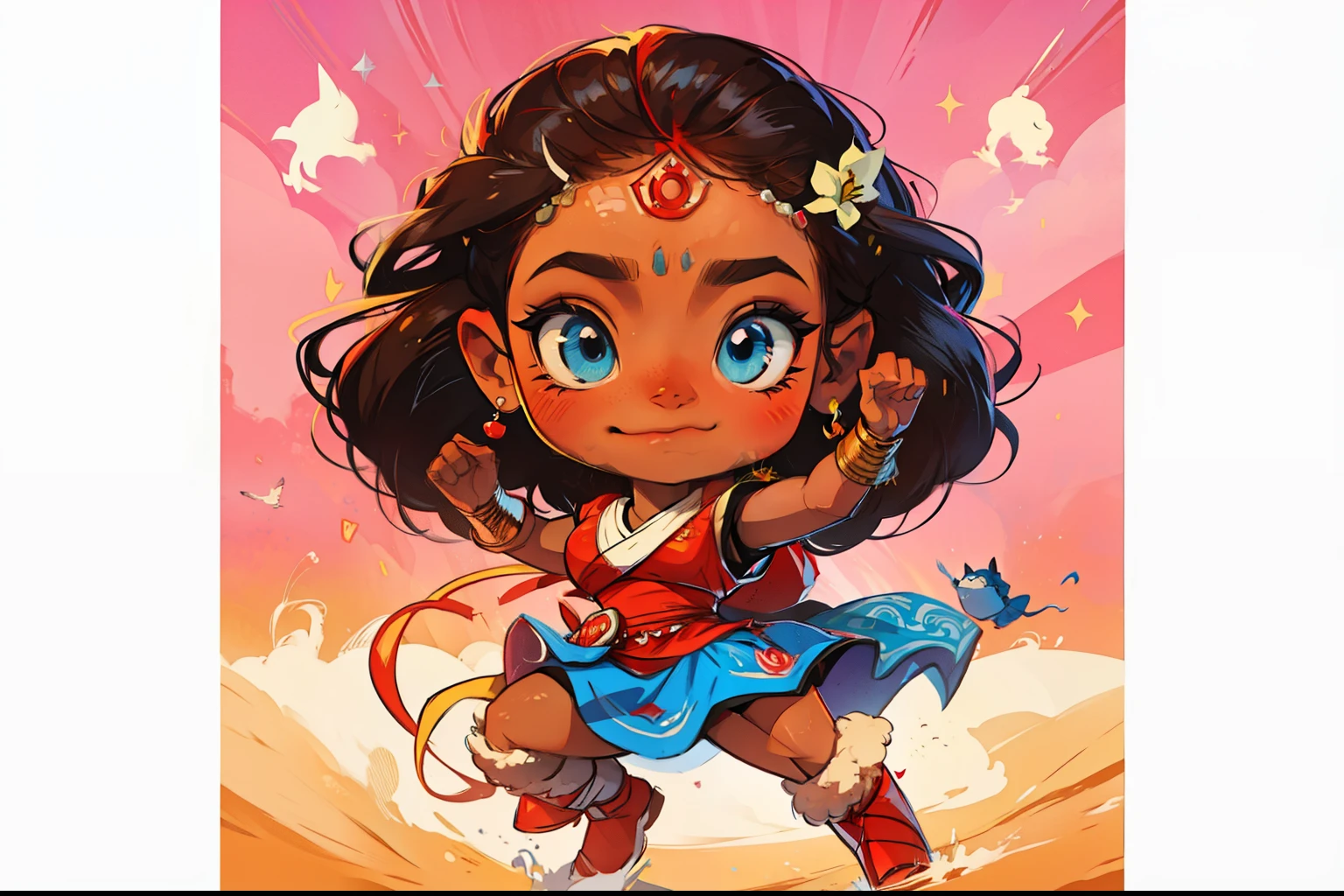 illustration, , pele clara, trage da mulher maravilha.