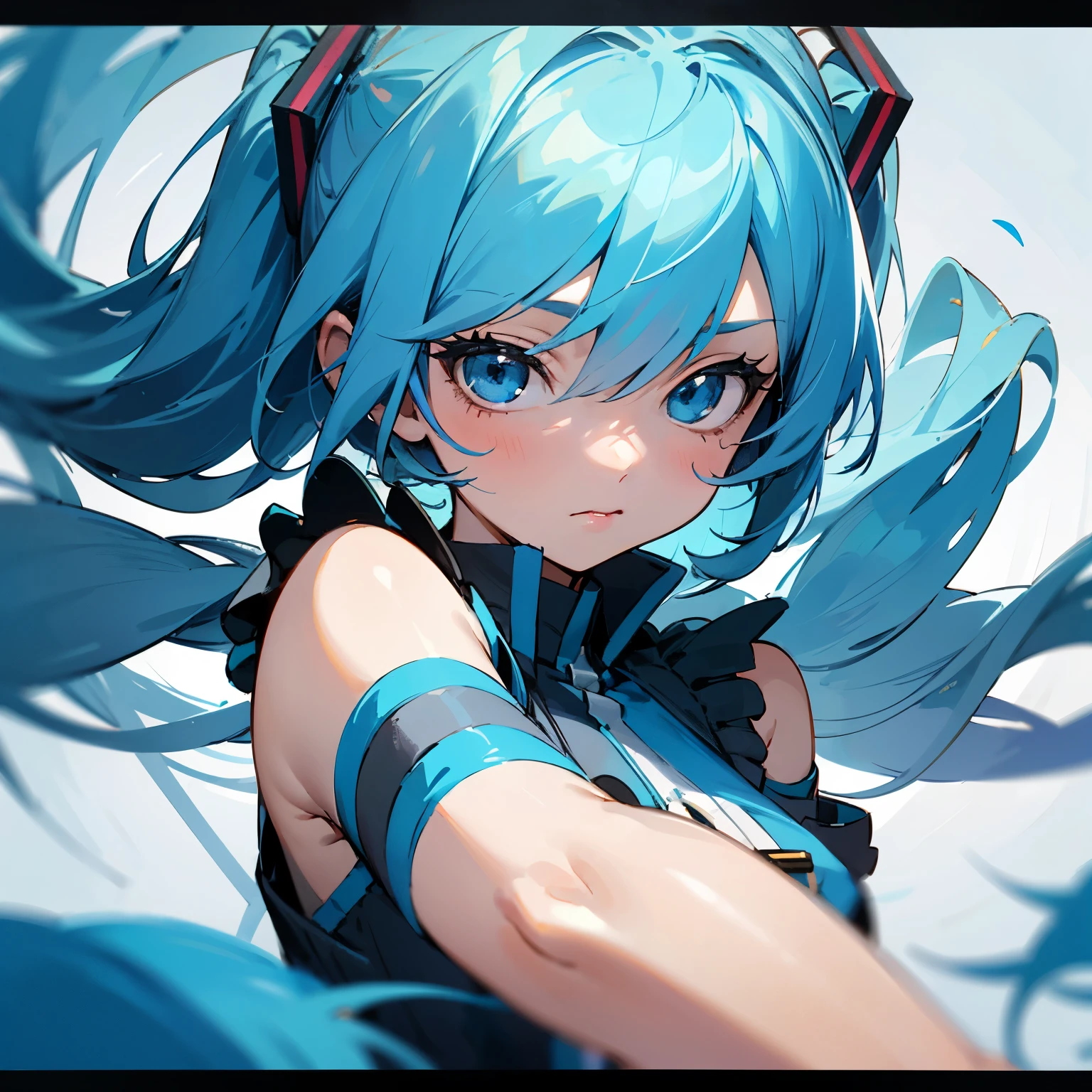 arafed woman with blue hair and blue eyes posing for a picture, with blue hair, hatsune miku cosplay, mikudayo, beautiful blue haired girl, anime cosplay, anime girl cosplay, girl with blue hair, 2 d anime style, full face shot of rimuru tempest, pretty girl with blue hair, as an anime character, flowing blue hair