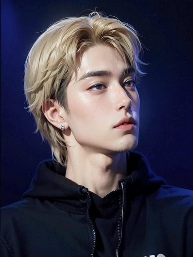 un primer plano de una persona con una sudadera con capucha negra y un collar, cai xukun, Jung Jaehyun, hyung tae, yanjun chengt, Jinyoung Shin, pale korean adorable face, steven jung, TaeJune Kim, todos del grupo nct, inspirado en Bian Shoumin, hong junio hyung, jia, hsiao-ron, Ateez, San, Ateez Choi San, kpop boy, korean Male face