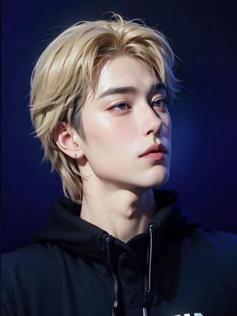 un primer plano de una persona con una sudadera con capucha negra y un collar, cai xukun, Jung Jaehyun, hyung tae, yanjun chengt, Jinyoung Shin, pale korean adorable face, steven jung, TaeJune Kim, todos del grupo nct, inspirado en Bian Shoumin, hong junio hyung, jia, hsiao-ron, Ateez, San, Ateez Choi San, kpop boy, korean Male face