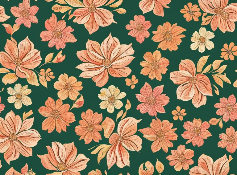 Floral pattern Oil painting texture