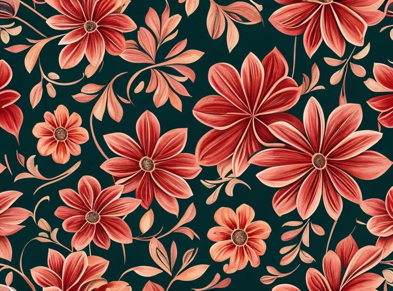 Floral pattern Oil painting texture
