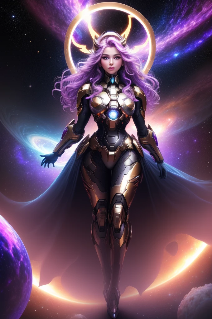 Surreal Beauty Chief, whole body, beauty，charming，sexy，Galaxy background highlights the halo in the background
