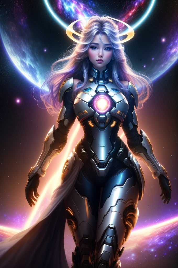 Surreal Beauty Chief, whole body, beauty，charming，sexy，Galaxy background highlights the halo in the background