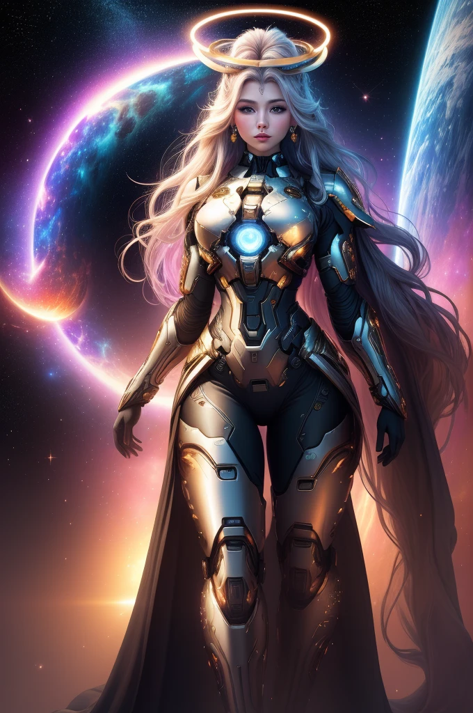 Surreal Beauty Chief, whole body, beauty,charming,sexy,Galaxy background highlights the halo in the background