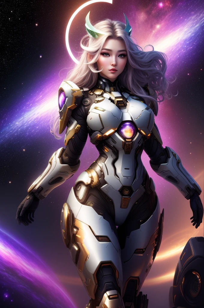 Surreal Beauty Chief, whole body, beauty，charming，sexy，Galaxy background highlights the halo in the background