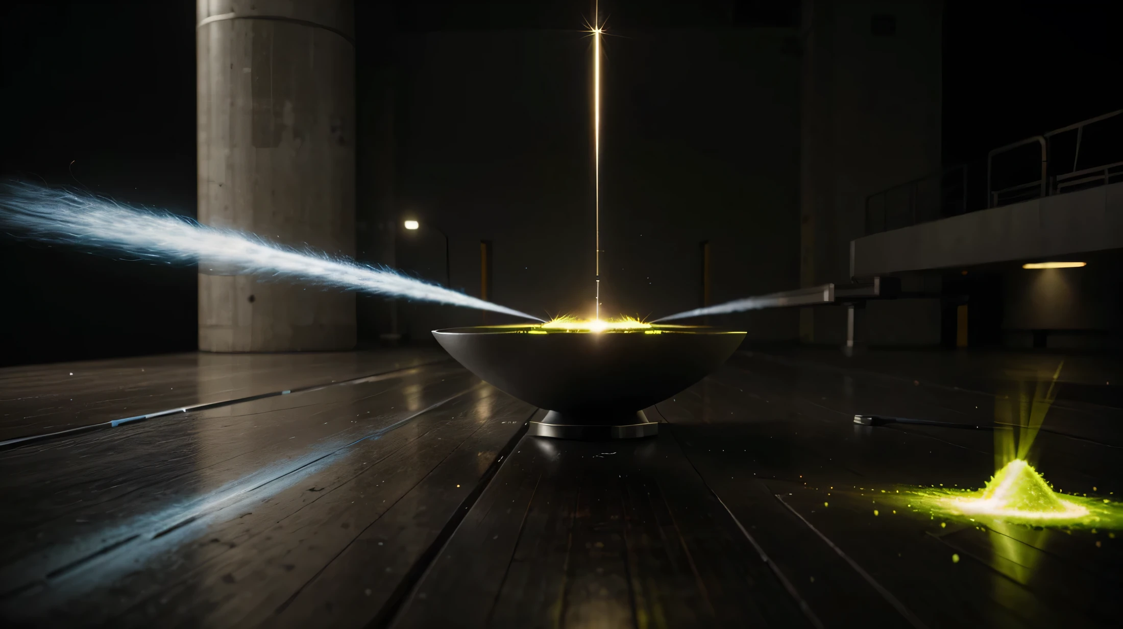 create a photorealistic image of a uranium atom emitting neutrons