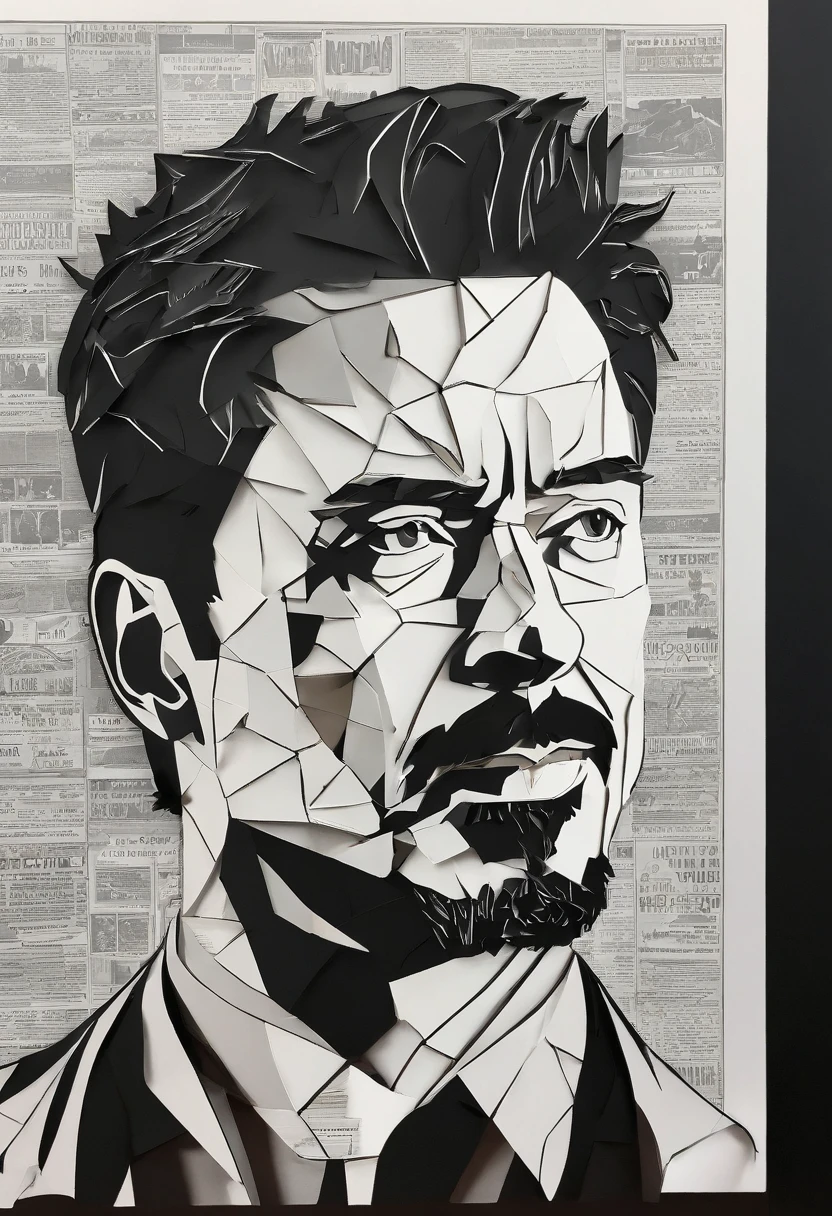 Close-up of a framed photo of a man with a mustache, portrait of iron man, Tony Stark, Iron Man, Robert Downey Jr, inspired by Tony Sart, ironman, in teh style of tony start, Tom Cruise as Tony Stark, stark, johnny depp as tony stark, iconic film character, movie poster character, marvel art, Epic portrait illustration, film art