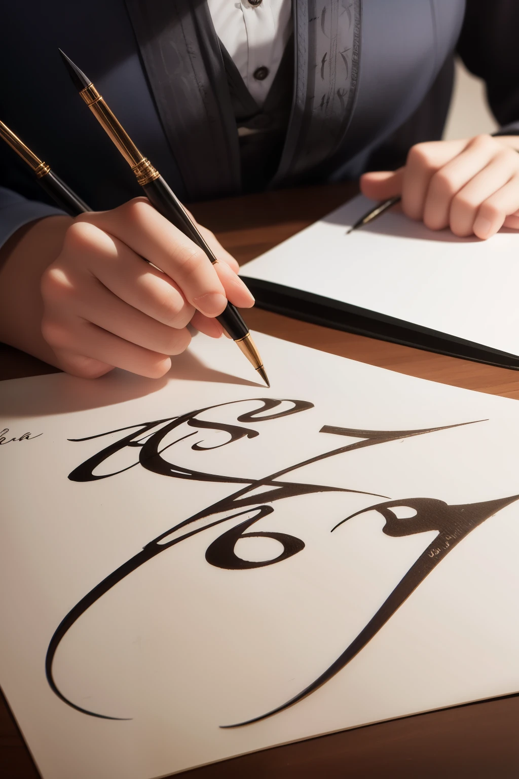 written in calligraphy
