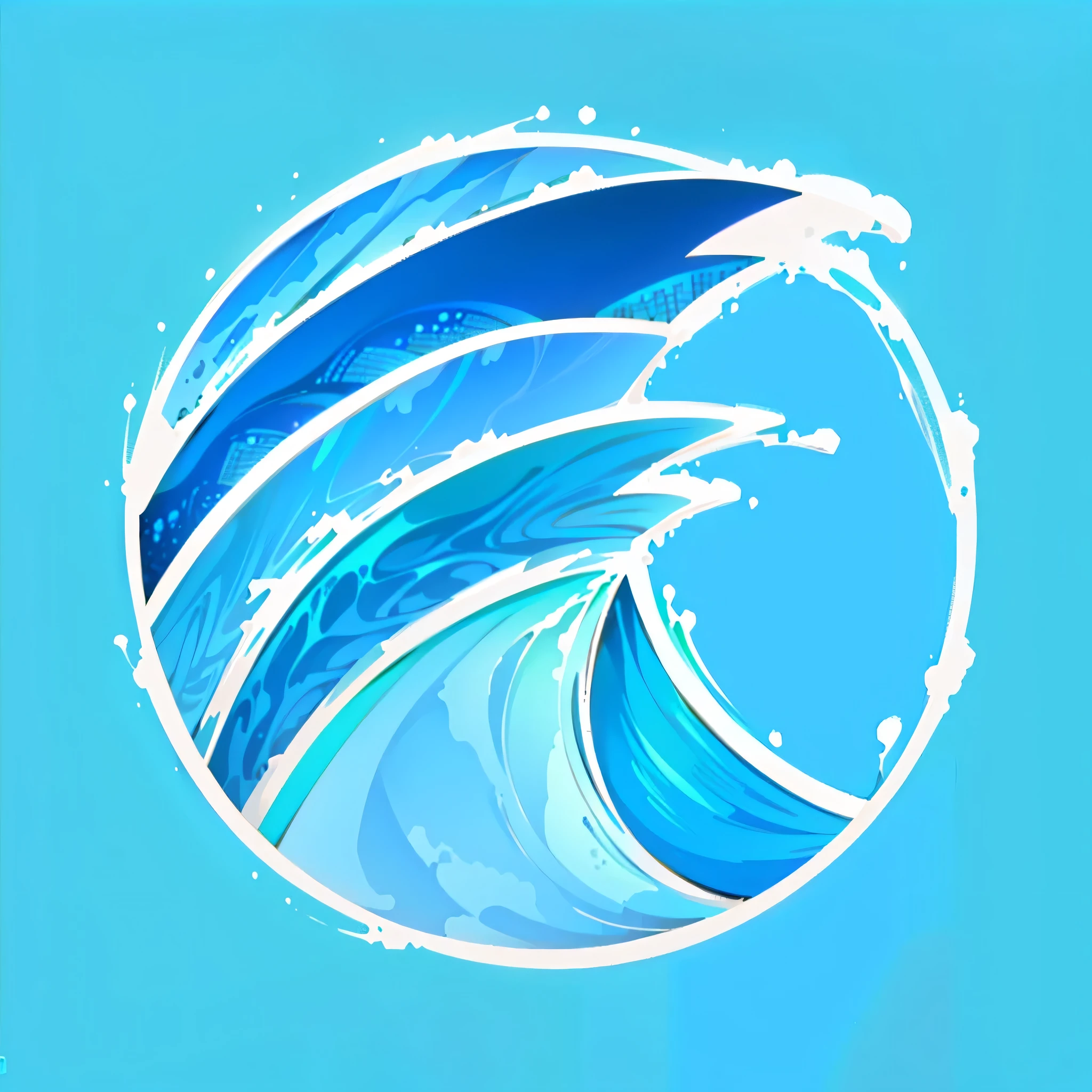 Blue and white logo with bird closeup, User photo, Profile picture, dream wave aesthetic, Avatar picture, blue background, blue crashing waves, ((waves, waves, User phototure, vapourwave, azure waves of water, vaporwave ocean, wave, best logo, Avatar photo, water core, Illustration logo, eeriewave