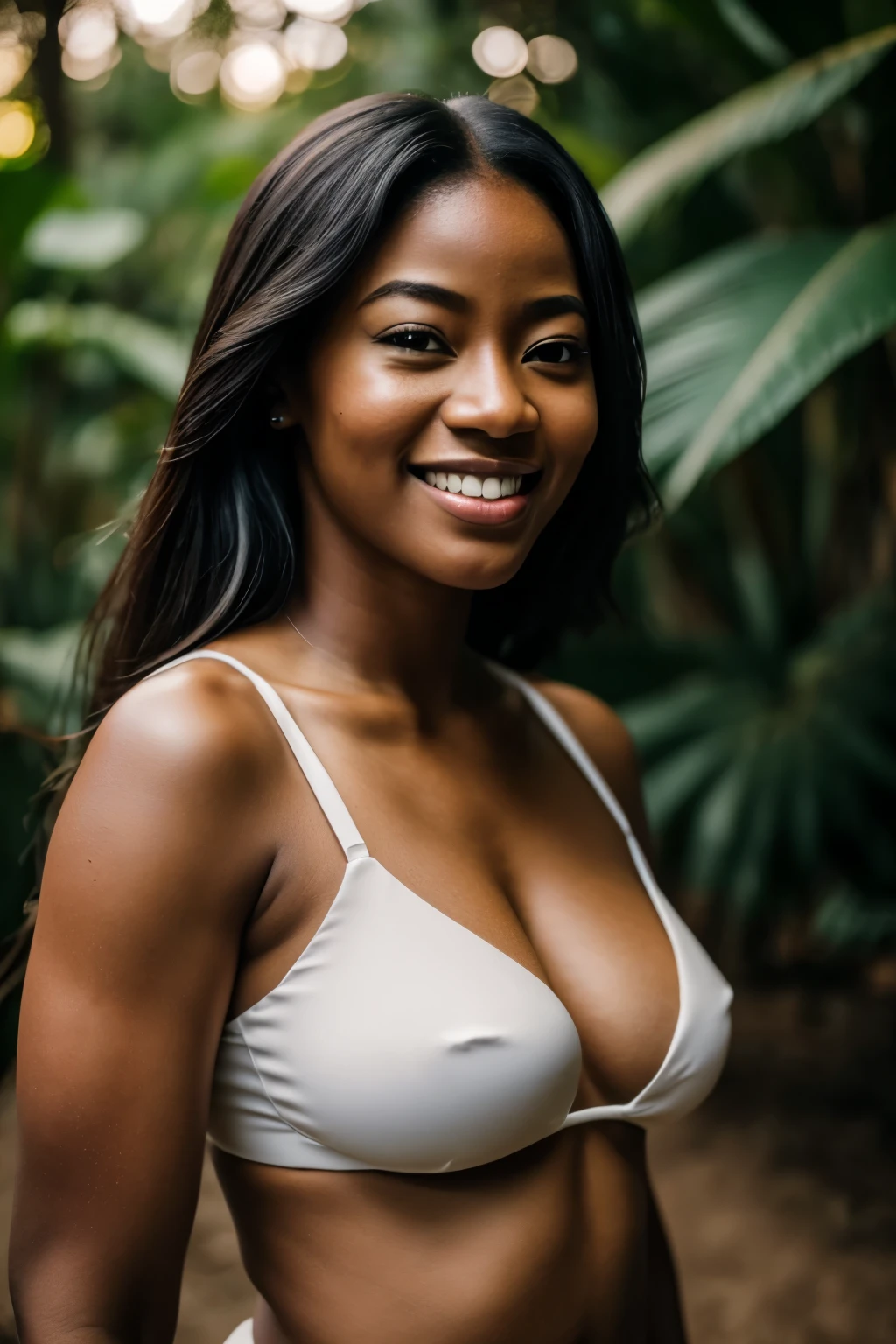 RAW photo in sequence, a photo of a black and Asian woman, (celebrating birthday, sorrida), ambiente simples, fundo rosa, partially visible body, rosto detalhado, planos de fundo pouco desfocados, natural lighting, HDR, foto realista, fotoperfeccionada, olhares encantadores, sympathetic visual, fotorrealista, Linda, pele suave, 4k HD, alta qualidade, film grain suave, Fujifilm XT20.