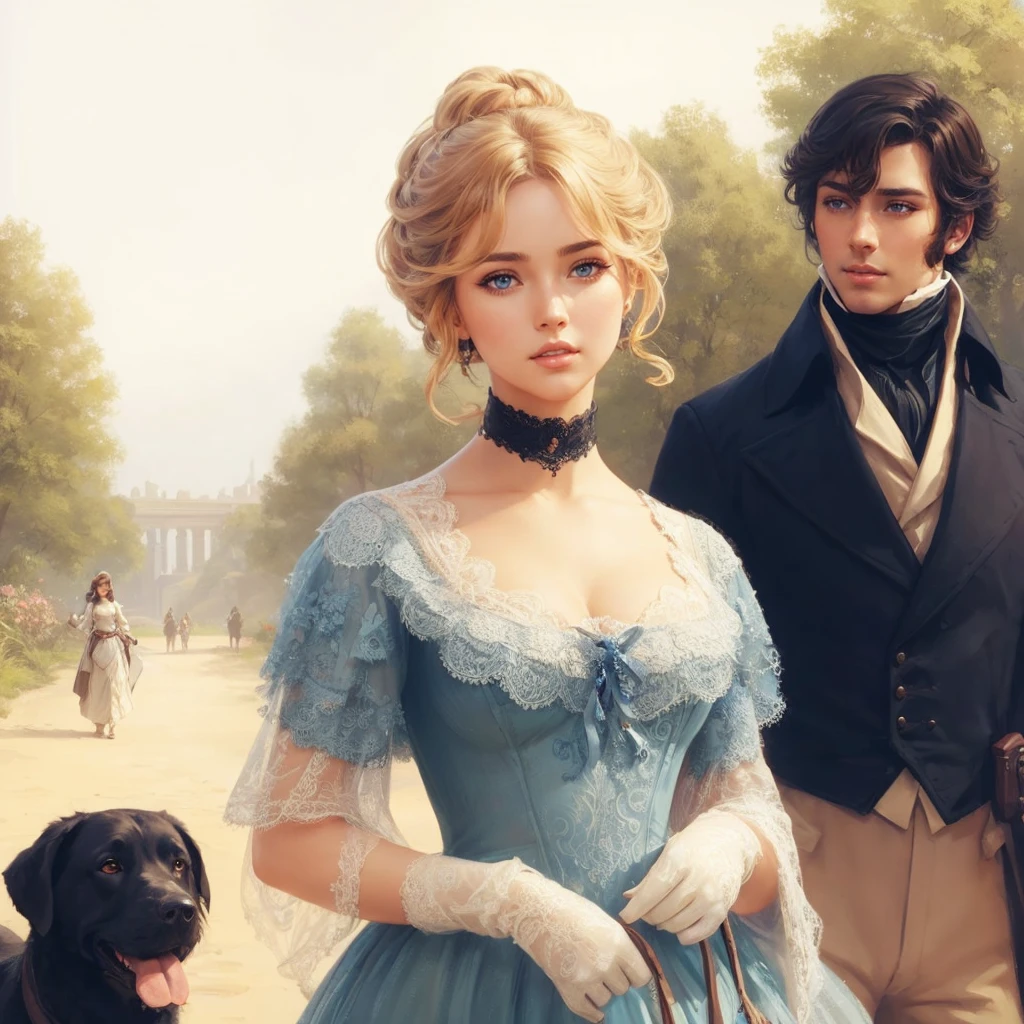 Improve the quality of the illustration, brown hair, blue eyes, ana de armas, hair with many details, beautiful sensual neckline, medium breasts, 8k artgerm bokeh, fanart best artstation, render photorealistic girl, art in the style of guweiz, inspired by WLOP, ig model | artgerm, deviantart artstation cgscosiety