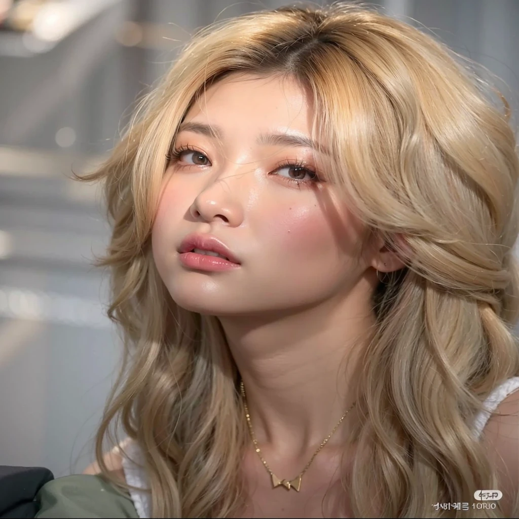 Un primer plano de una mujer con cabello largo y rubio y un collar, una chica con cabello rubio, maquillaje popular de corea del sur, heonhwa choe, sakimichan, parque roseanne de blackpink, peinado de corte hime blanco, maquillaje coreano popular, retrato de jossi de blackpink, female korean idol portrait, hermosa mujer surcoreana, TaeJune Kim, wonyoung IVE, blackpink Lisa.