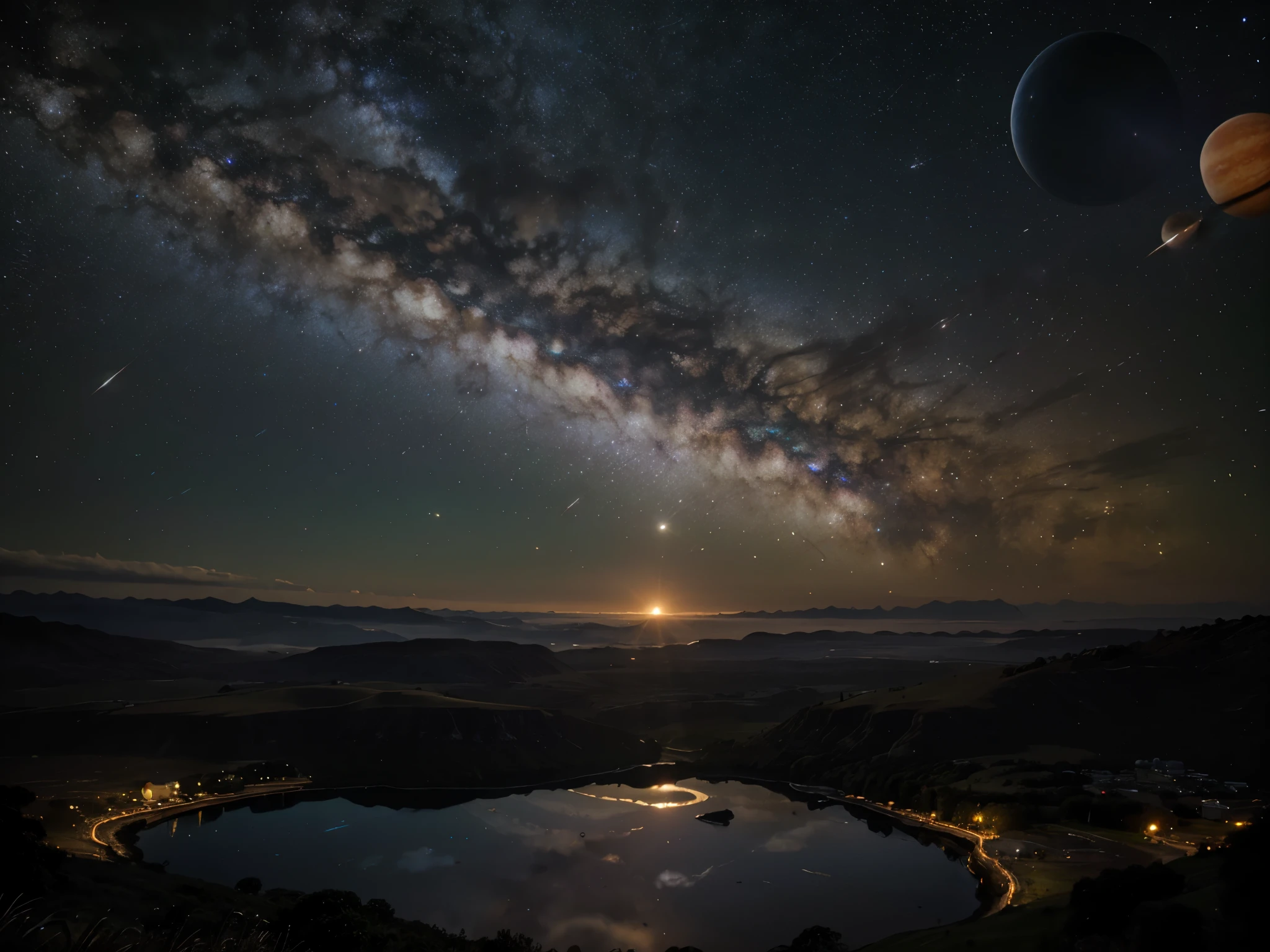 Milky way with all the planets and the sun