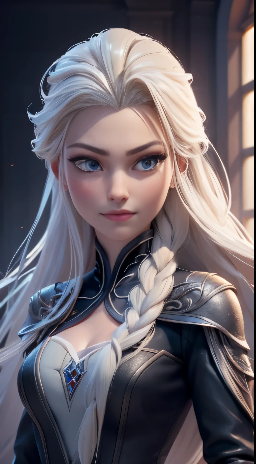 Highly detailed CG unity 8k wallpaper, style shot, complex, high detail, dramatic, highest quality movie still image, very detailed, masterpiece, best quality, character design, Elsa, Elsa from Frozen, (( Dark style)), realistic ultra-detailed rendering style, natural light, sharp character design, (hard focus, 8k), (((natural skin texture))), 8k textures, soft cinematic lighting, adobe lightroom, dark room, hdr, Sophisticated, Elegant, Rich Detail, Sharp Focuilm Look) )), Soothing Tones, Detail Frenzy, Intricate Detail, Super Detail, Low Contrast, Soft Film Lighting, Dull Colors, Exposure Blending, HDR, Fade, 35mm, f/1.4, ISO64, f16, 25 sec.