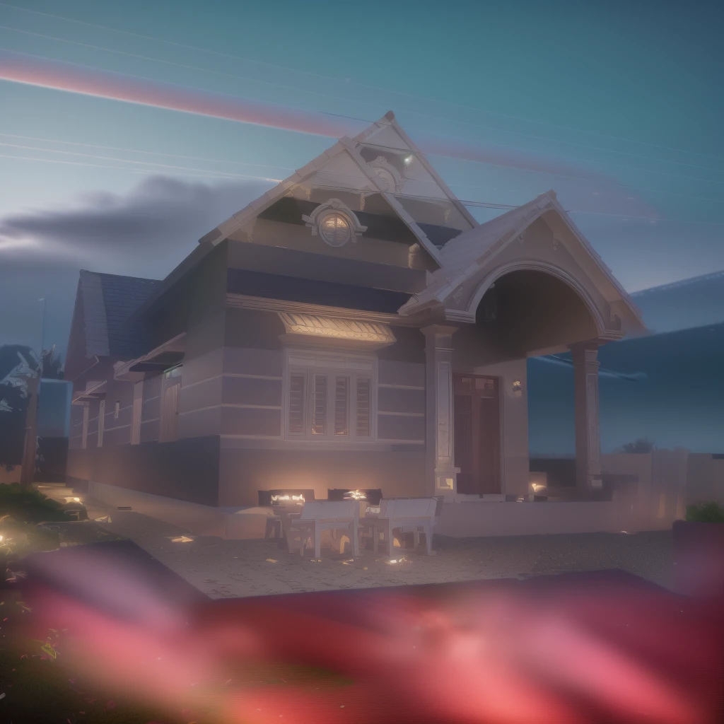 Garden villa, with swimming pool, garden in neoclassical styleClassical style,Neoclassical alloy gate fence, masterpiece, surreal, rendered by Vray 2023, Vantage, rendered 8k, 16k, ultra HD, iron patterned railings, Gray aluminum doors and windows, Natural light, cloudy, daylight, fence around the house, 16K