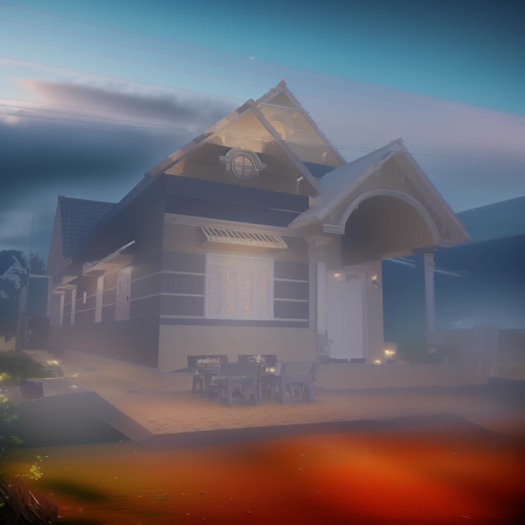 Garden villa, with swimming pool, garden in neoclassical styleClassical style,Neoclassical alloy gate fence, masterpiece, surreal, rendered by Vray 2023, Vantage, rendered 8k, 16k, ultra HD, iron patterned railings, Gray aluminum doors and windows, Natural light, cloudy, daylight, fence around the house, 16K