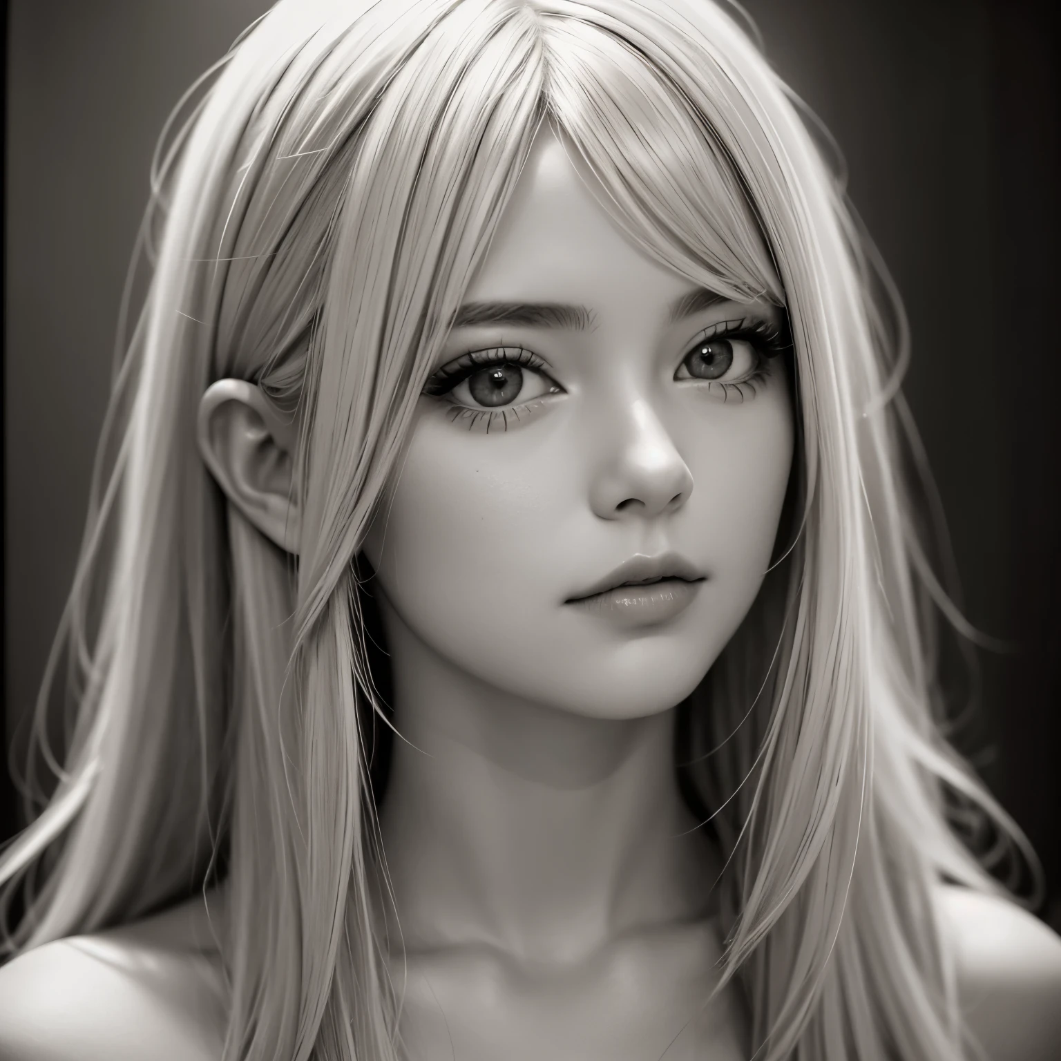 adolescent, looking at the camera, lots of details, detailed drawing, illustration, CG, milky skin, soft and soft skin, realism, middle between drawing and realism, high quality, HD, 4k, blender rendering, octane rendering, realistic, illustration, drawing, CG, digital art, beautiful face, perfect face, fair skin, symmetrical face, proportional body, nude, nude