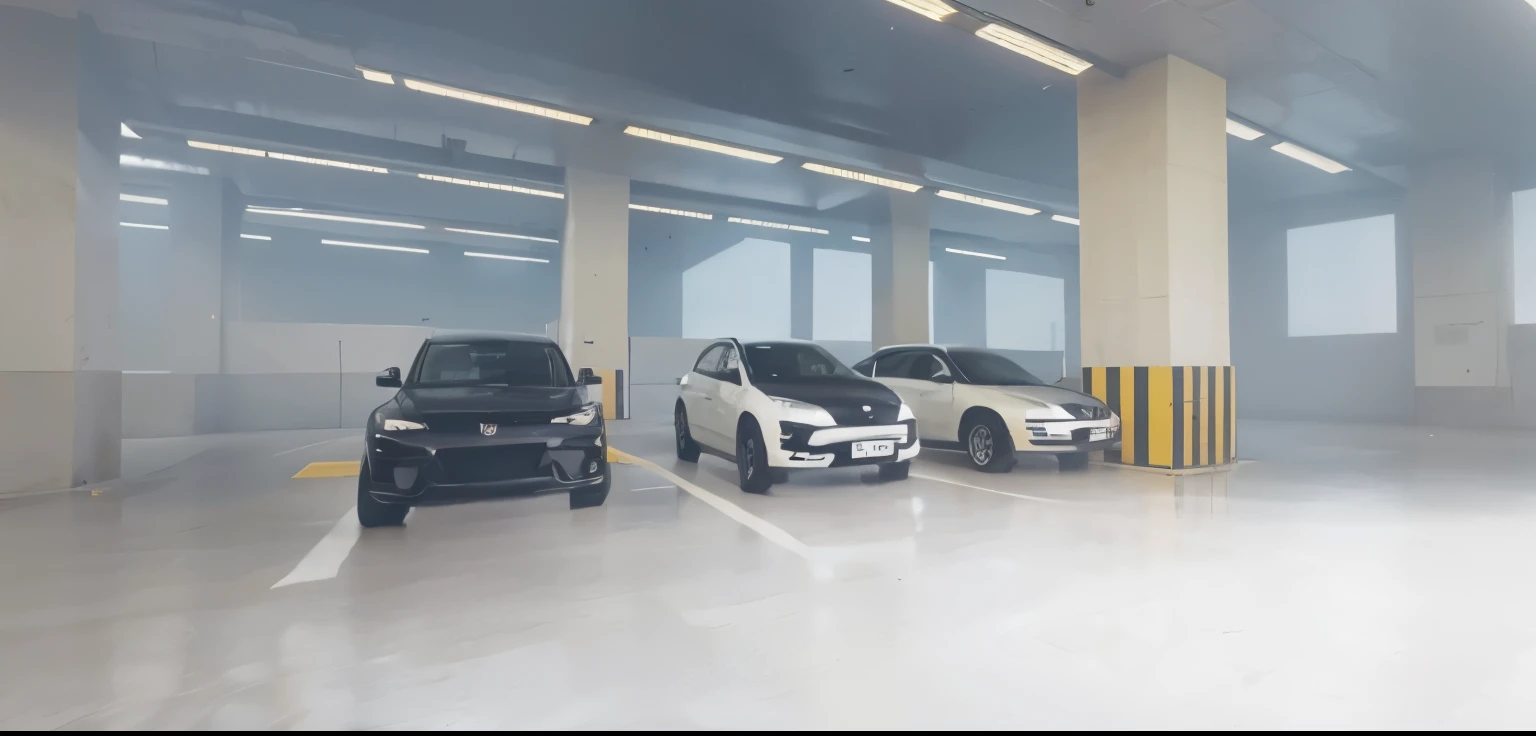 Realistic Car with wet floor