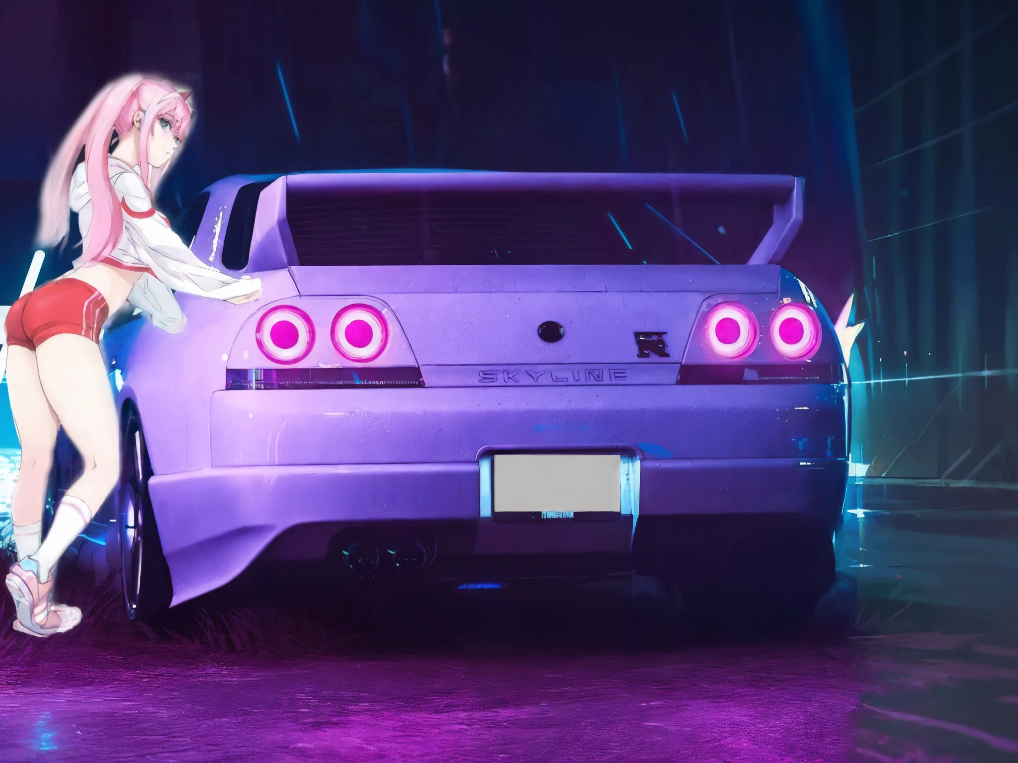 garota de anime encostada em um carro na chuva, art deco supera anime estética, anime vibes, 80s anime vibe, estilo anime mixed with fujifilm, estilo outrun, estilo anime 4 k, Anime lighting, estilo anime. 8k, papel de parede de anime, vaporwave lighting style, superar o estilo de arte, anime car wrap, luz neon e fantasia