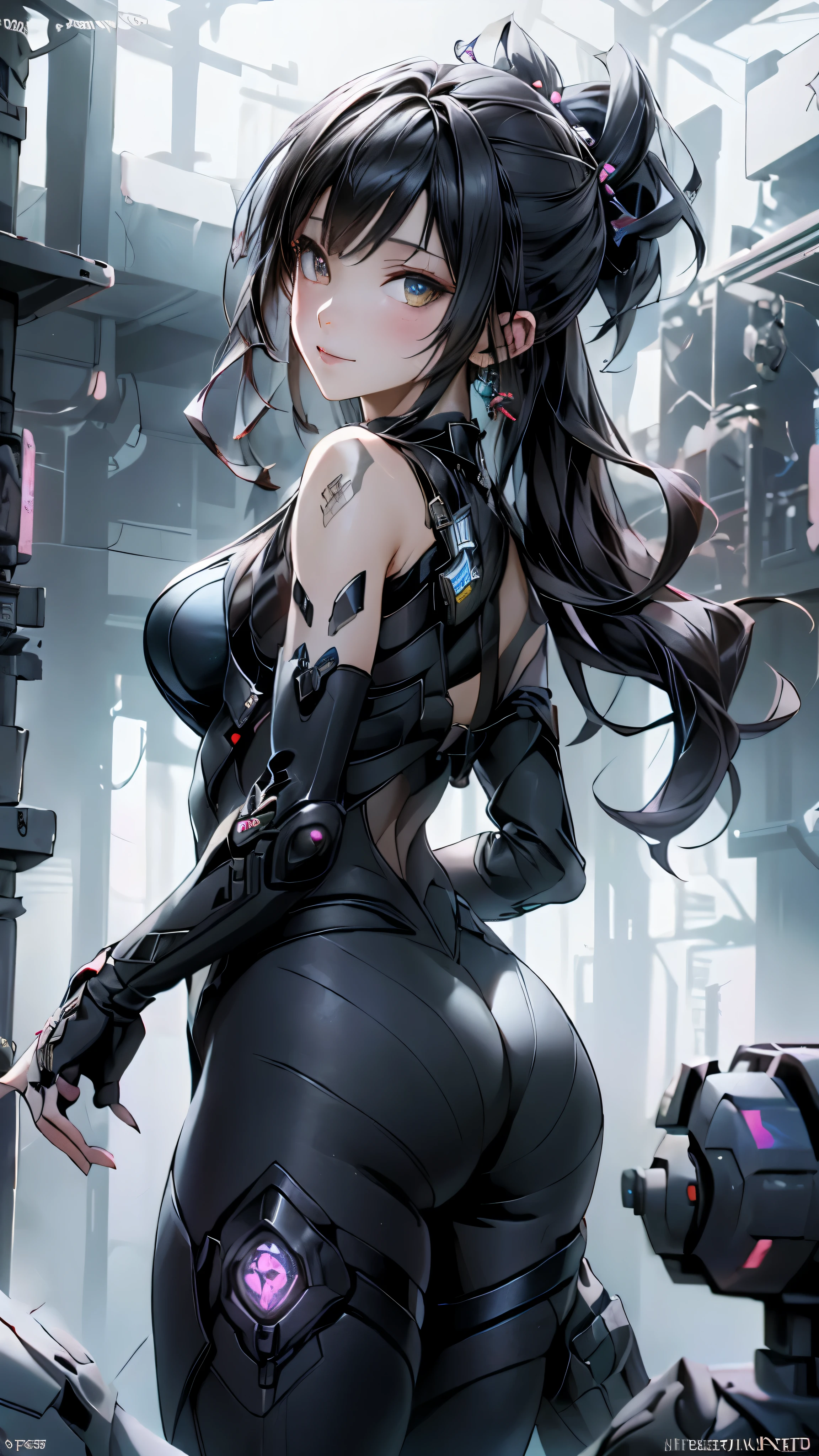 ((highest quality)), ((masterpiece)), (be familiar with:1.4), 。.。.。.3D, beautiful cyberpunk woman image,nffsw(high dynamic range),ray tracing,NVIDIA RTX,super resolution,unreal 5,scattered below the surface,PBR texturing,Post-processing,anisotropic filtering,written boundary depth,maximum clarity and sharpness,multilayer texture,Albedo and specular maps,surface shading,Accurate simulation of light-matter interactions,perfect proportions,octane rendering,two-tone lighting,wide aperture,Low ISO、White balance、Rule of thirds、8,000 students、((Holding a sword in your hand))(((look back)))