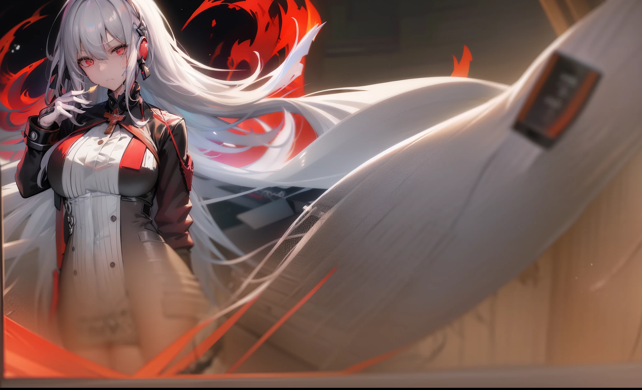 woman with long white hair and black jacket, Best Anime 4K Kona-chan Wallpaper, from girls frontline, girls frontline universe, Azur Lane characters, girls frontline style, girls frontline cg, Ayaka Genshin impact, girls frontline, azur lane style, small details. girls frontline, detailed anime character art, From Arknights