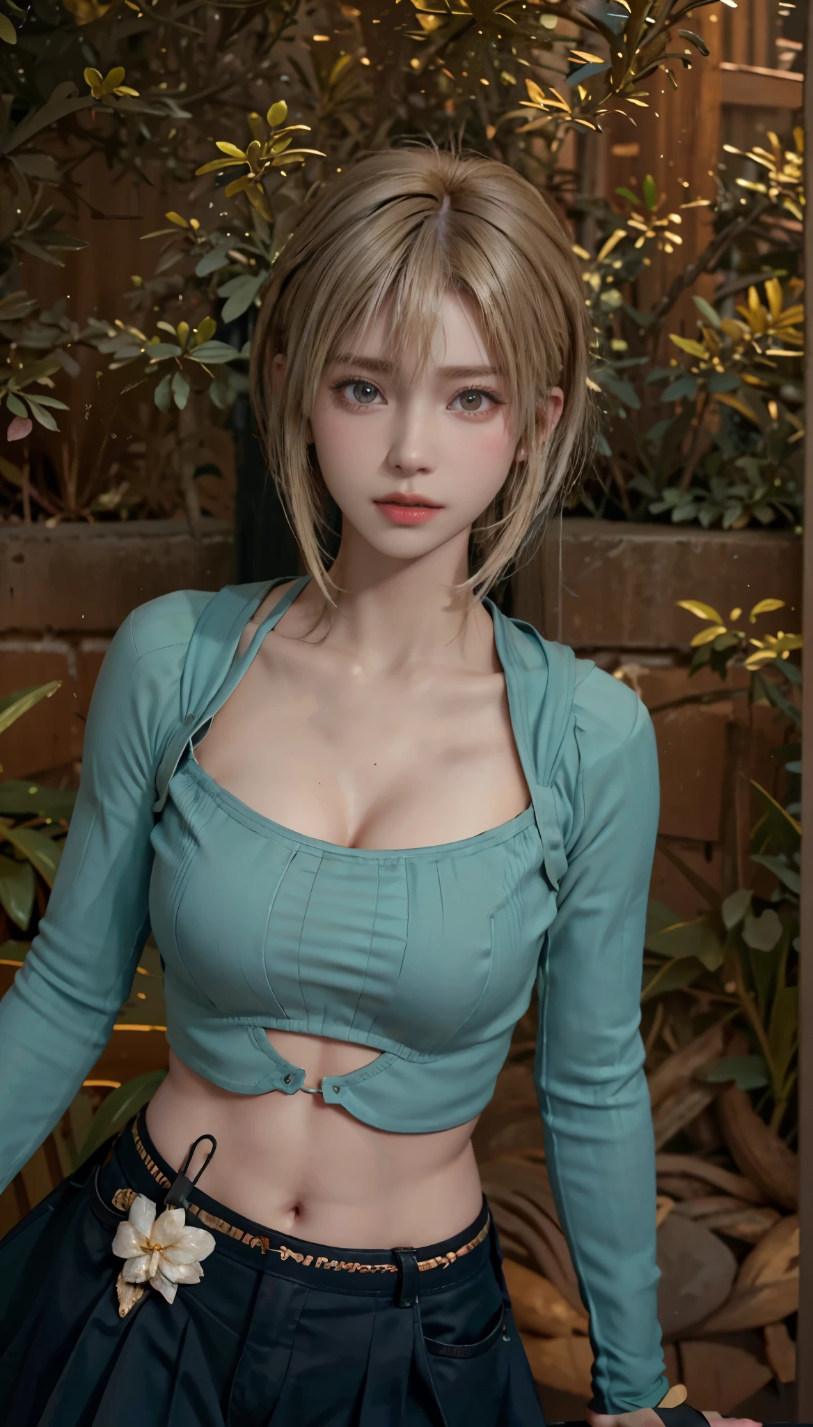a 20 yo woman, blonde, (hi-top fade:1.3), dark theme, soothing tones, muted colors, high contrast, (natural skin texture, hyperrealism, soft light, sharp)