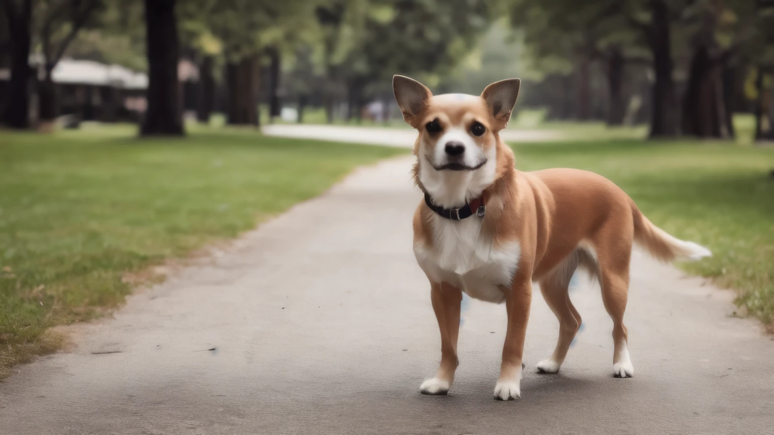hyper ultra realistic photographs full body of A trendsetting Chihuahua, sporting a pair of oversized cat-eye glasses and a custom-made dog-sized trench coat, poses confidently on a catwalk. Her every pawstep is captured by flashing cameras, and her tail wags with a hint of self-importance. ratio 16:9, 4k, 8k resolution, High quality photo, high detailed, imagesharp focus, Cinematic lighting,hyperdetailed & Unreal engine, detail, realism, photography,cinematography, camera NIKON, lens NIKKOR flagship, masterpiece. hyper-maximalism, ultradetailed photorealistic, light skin imperfections, final render, vray, photo, fashion