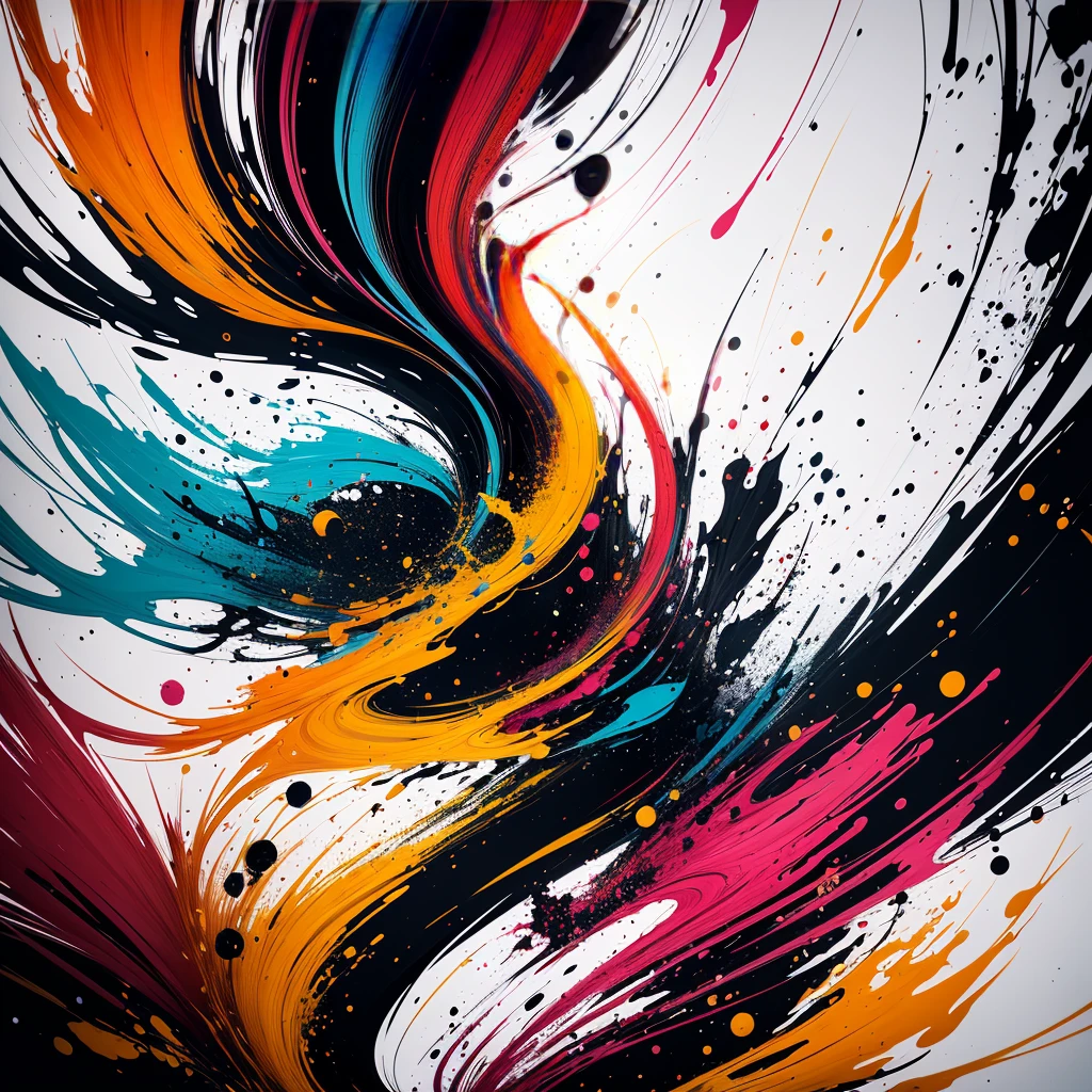 Ink splatter, textured illustration, vibrant colors, high-resolution, detailed ink strokes, abstract art, dynamic composition, paint splatter, ink smears, mixed media, artistic flair, wall art, graffiti-style, urban environment, modern aesthetics, bold and expressive, energetic brushstrokes, rich texture, captivating visuals, striking contrast, visual impact, contemporary art, visually stimulating, creative expression, immersive experience, ink droplets, abstract shapes, intriguing patterns, artistic exploration, captivating imagery, intricate details, captivating interplay of colors, fluid movements, spontaneous artistry. (best quality, 4k, high-res), (realistic:1.37), vivid color palette, dramatic lighting.