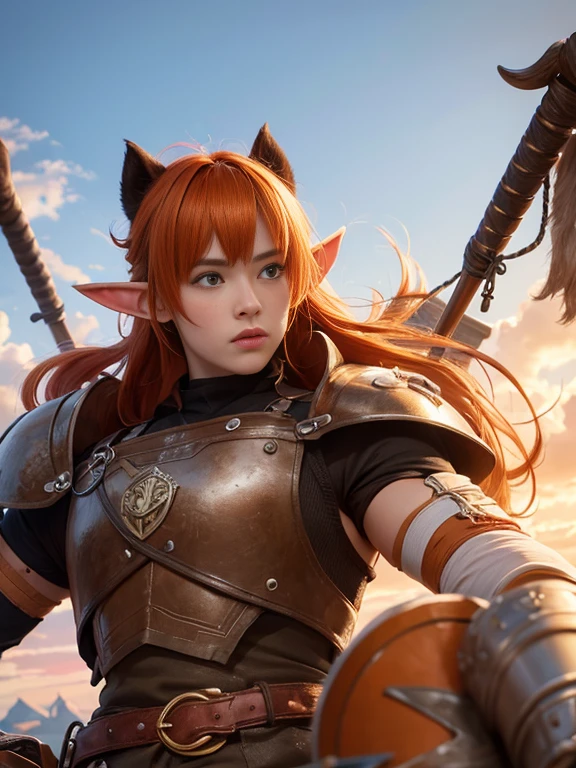 Red hair, elf ear