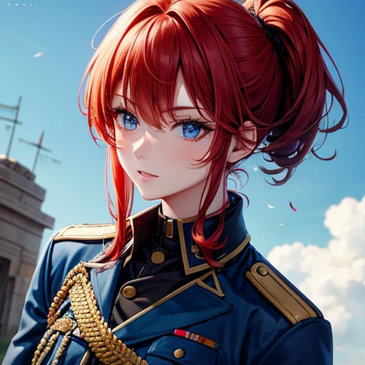 red hair/blue eyes/Military Uniform