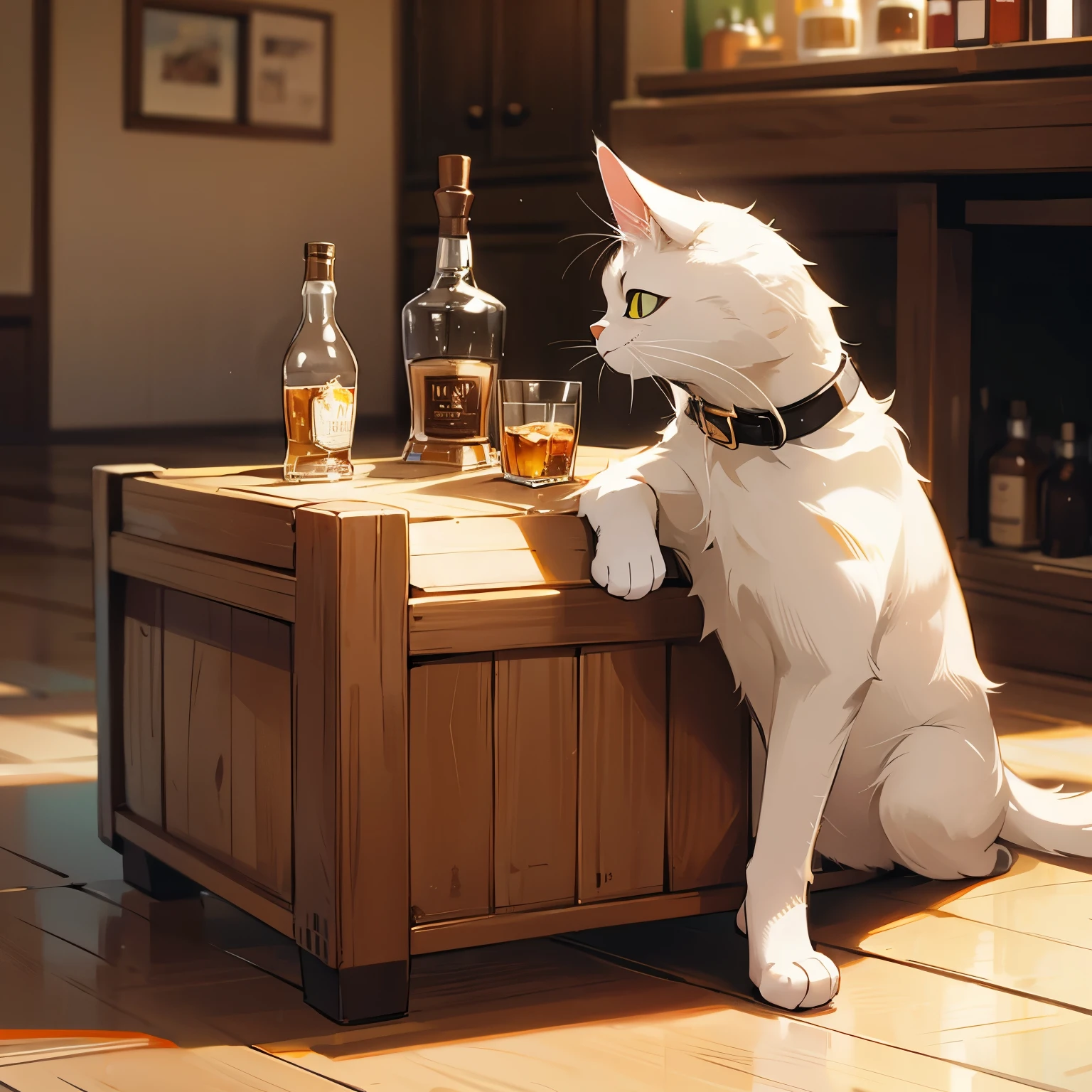 cat and whiskey