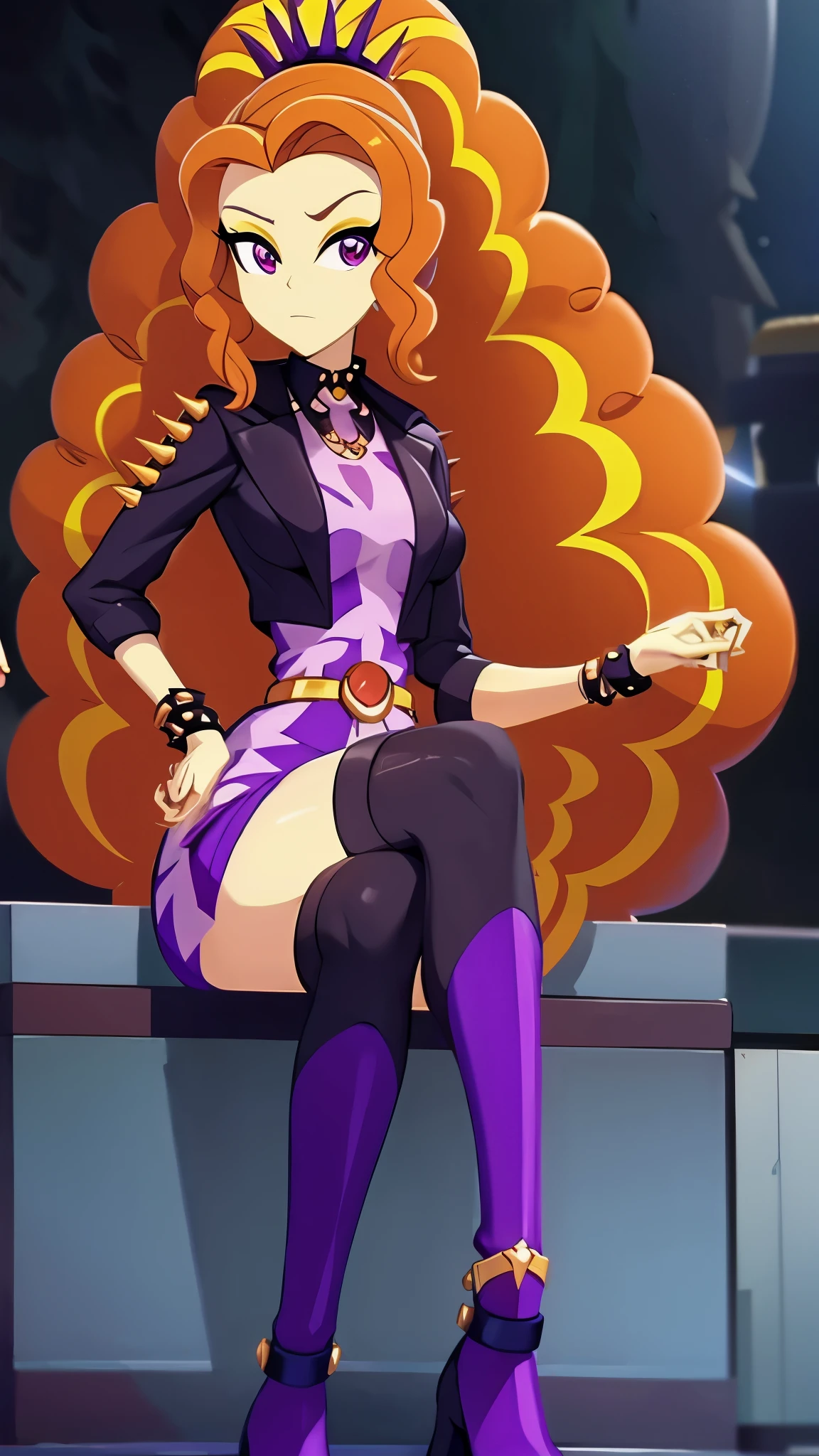 Adagio Dazzle, thin body, 1 woman, arrogant, superior, proud, elegant, dignity, class, cross one's legs, seat, Refined, 아주 wonderful, wonderful, cool, fancy, Beloved, exorbitant, amazing, 아주 wonderful, thigh boots