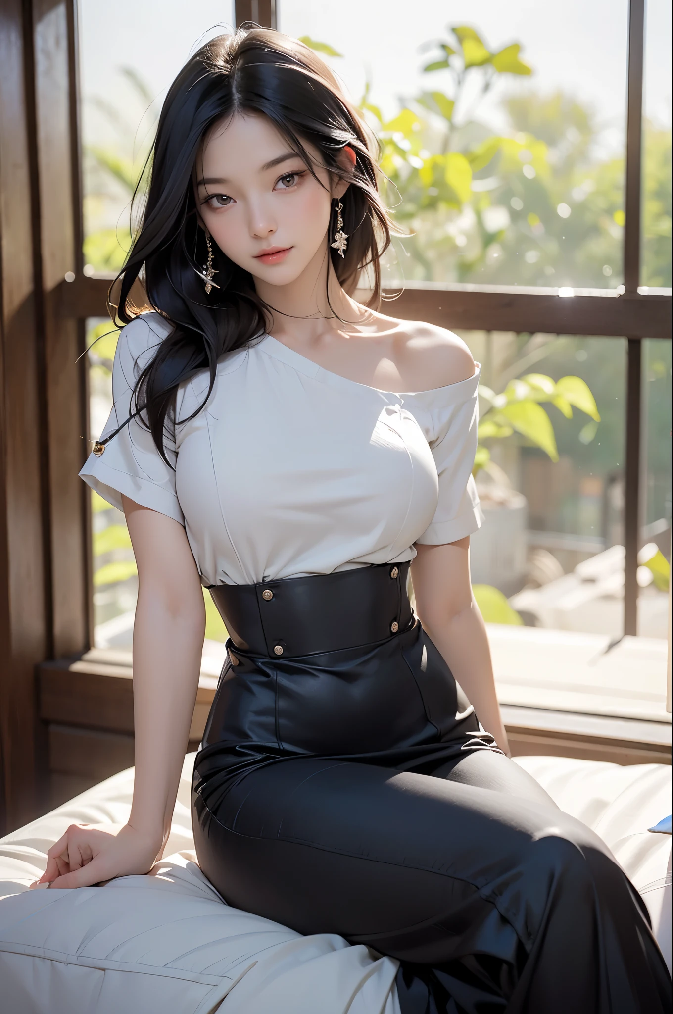 "Akiko, age 40, milf, a tall, elegant woman with long, silky black hair cascading over her shoulders, almond-shaped eyes reflecting wisdom in a deep shade of brown, delicate and well-balanced facial features contributing to her beauty, slender figure, posture exuding grace and discipline, typically dressed in sophisticated yet understated clothing, reflecting her composed personality, in a photorealistic image, refined fashion photography style, full body shot, 70mm lens, subtle and elegant lighting, high resolution 8K, capturing her grace, discipline, and understated sophistication (refined fashion photography:1.4), (grace and discipline:1.3), (subtle and elegant lighting:1.2)"