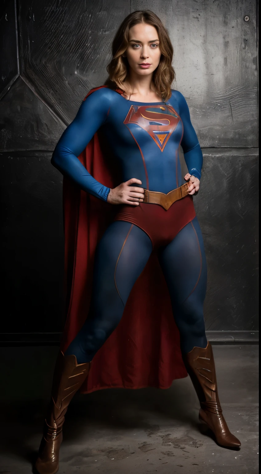 ((super detailed)),(super detailed), highly detailed 8k CG unified wallpaper, bodysuit, pose, cowboy photo, lens flare.The girl is Kara Zor-El (supergirl from DC ) has a plump,blonde hair, chubby body. Her height is about 5 feet 2 inches (157 cm), similar to her mother's large body. Her skin is white and smooth. In terms of facial features, she has soft and lustful facial features. She has a slim nose and plump, naturally rosy lips. Her eyebrows are beautifully shaped and neatly curved, framing her eyes beautifully. She is very big and has a beautiful figure. they are big and you can see the outline of her nipples. Overall, her (lewd, drooling) smile conveys her lecherous, slut-like nature. A sexy girl with a big and thick body is wearing a bodysuit where you can see all her curves and her hair hugs her nipples. She has thick breasts and the suit is very tight and covers her entire body, you can see all her curves and body. The full body suit is very tight, you can see her entire body, her slim waist, she's a girl ready to be a fucking machine,with a cock-craving cunt,Her body sways and you can see her breasts are full of milk flowing out, (thick thighs:1.3)
