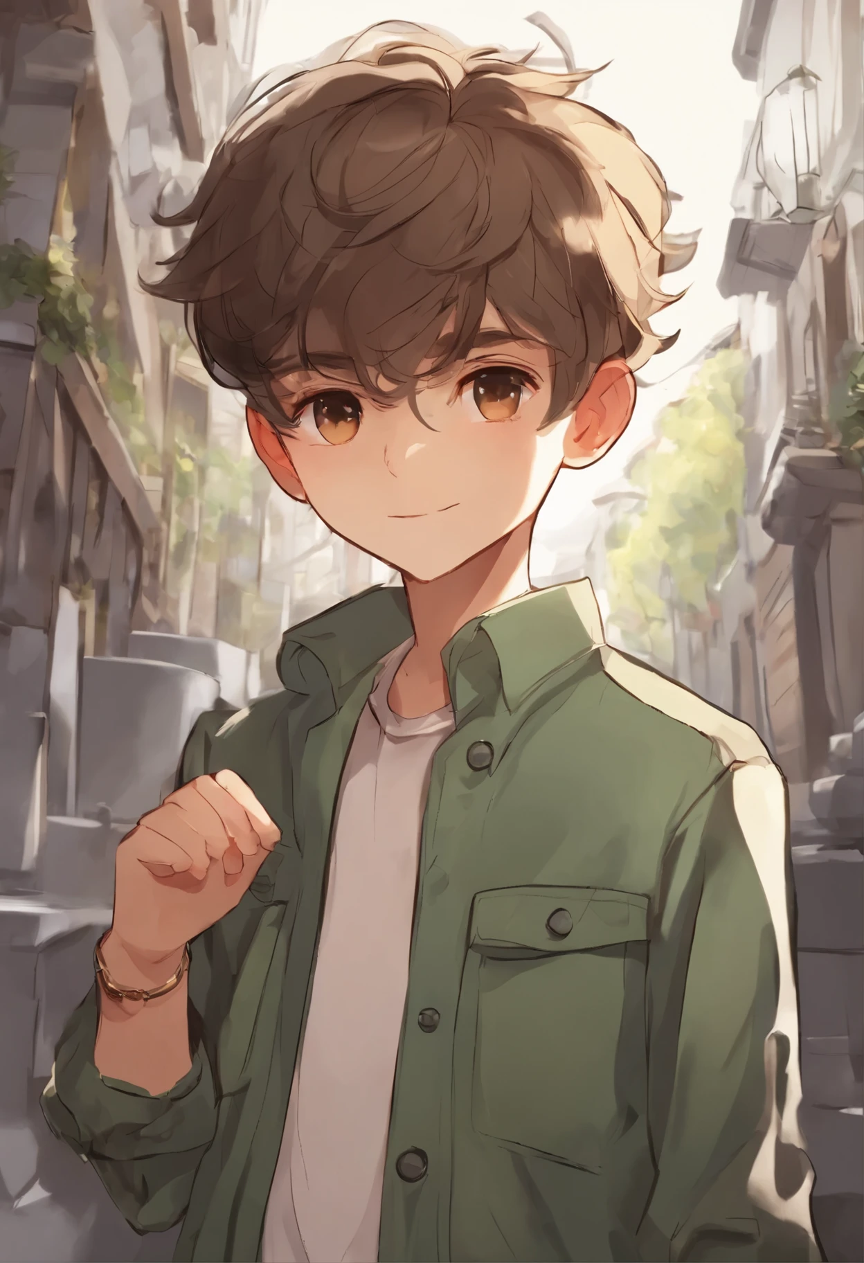 12-year-old teenager，boys，casual wear，cartoon，Two dimensions，Little Shota，cute
