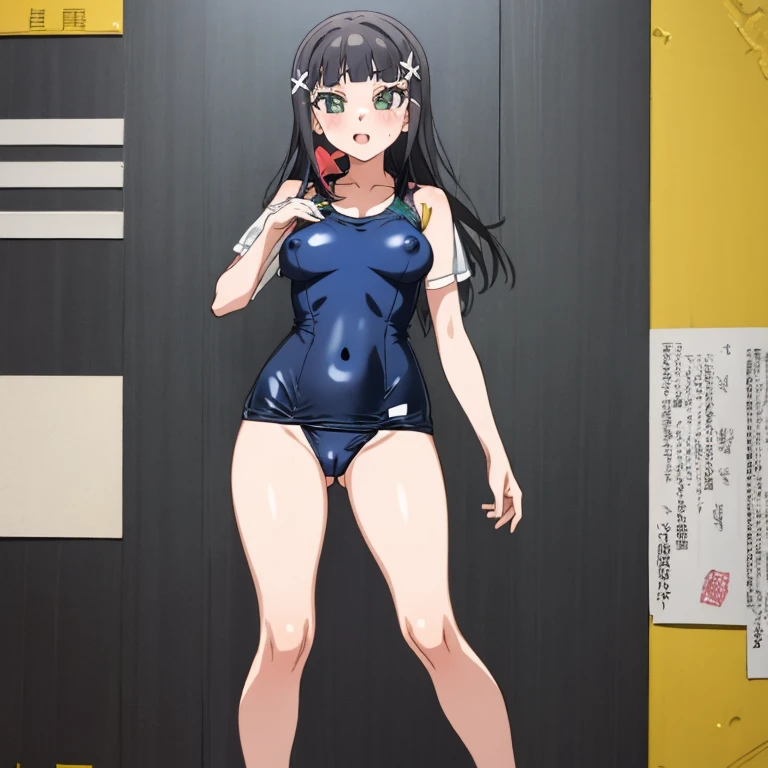 masterpiece, best quality, ultra detailed, best illustration, nsfw, 1girl, one-piece swimsuit, Dia_Genjitsu_no_Yohane, おっぱい