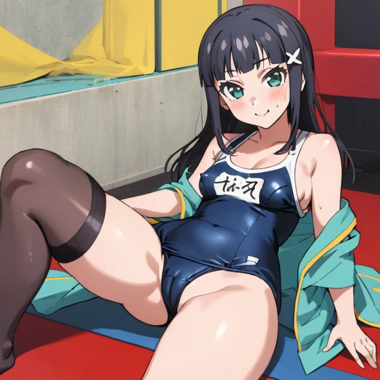 masterpiece, best quality, ultra detailed, best illustration, nsfw, 1girl, one-piece swimsuit, Dia_Genjitsu_no_Yohane, おまんこ