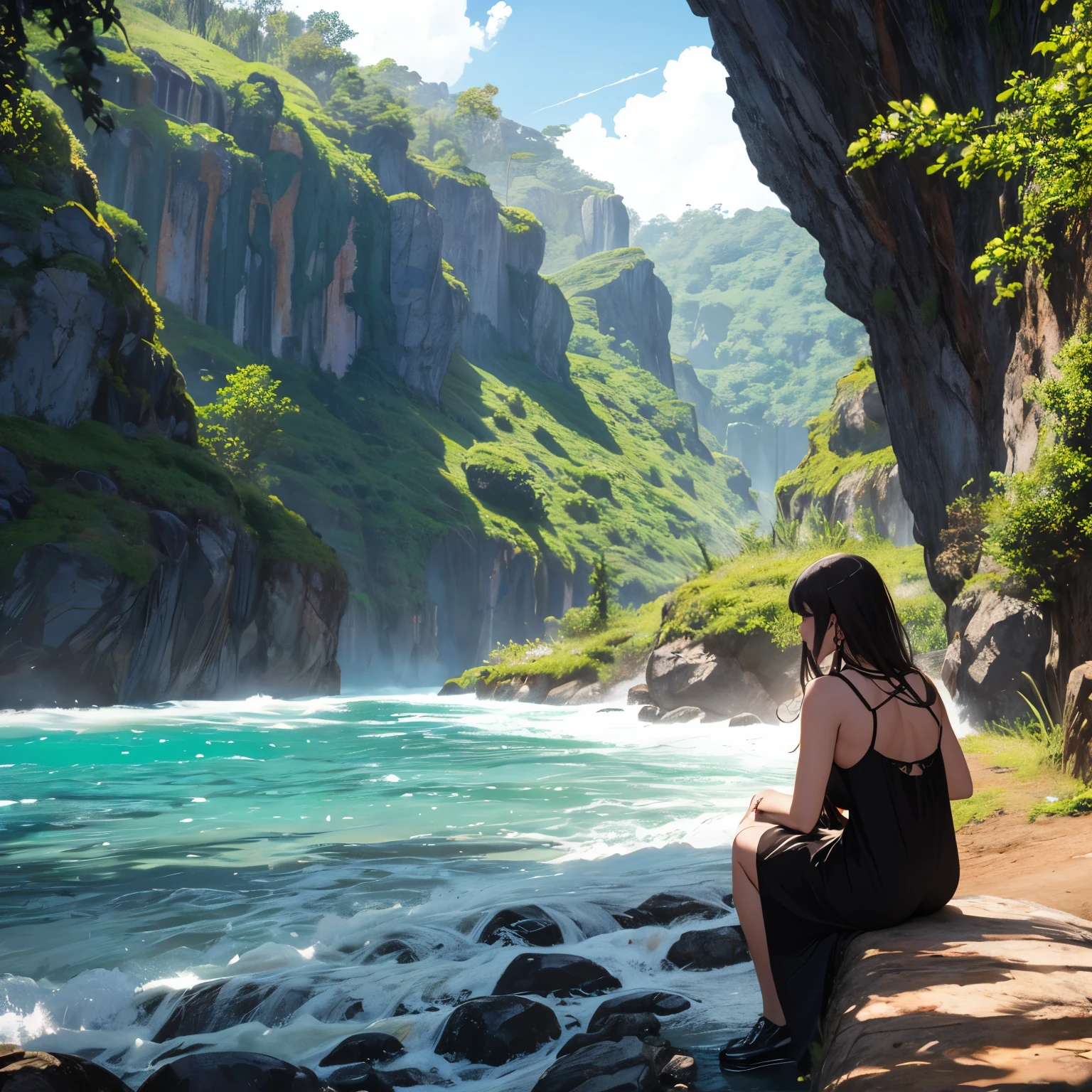 Paisagem realista preto e branco
