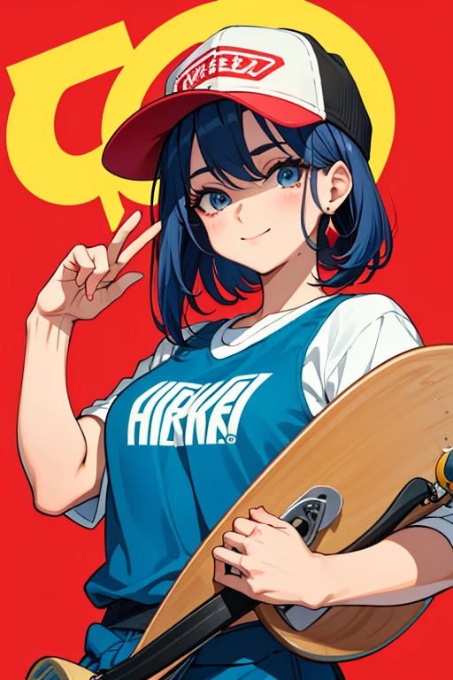 skateboard　Beauty、Upper body、meaty、Glamour、hat、３５age