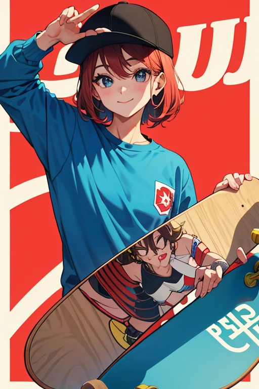 skateboard Beauty、Upper body、meaty、Glamour、hat、35age