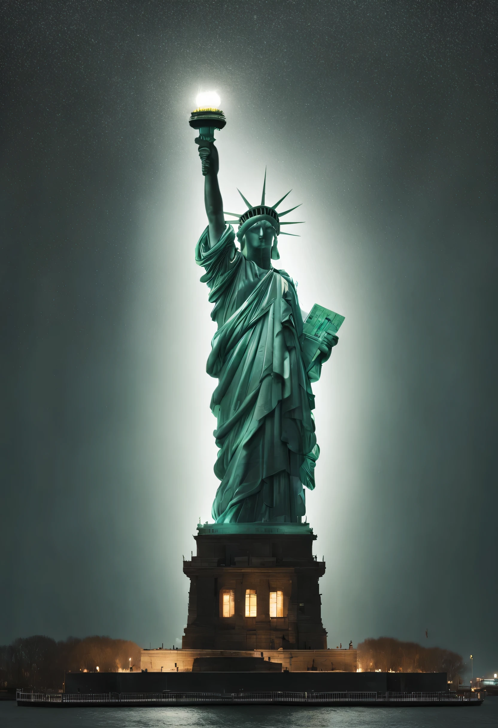 Glowing Statue of Liberty