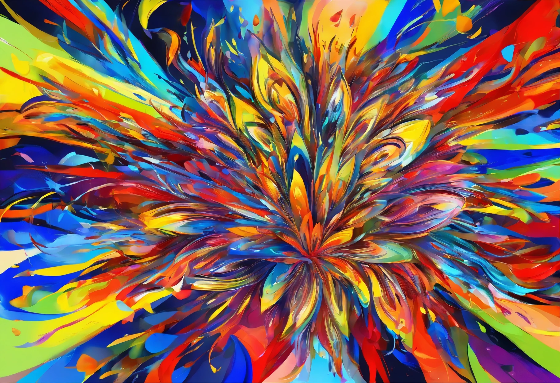Brilliant flying fireworks,A visual feast blooming on a dark background。The mysterious sky represented by oil painting art,wild and,The soul is struck in it。The picture is full of passion and struggle,High details reveal the creative exploration of abstract souls。Immerse yourself in it,Experience a wonderful and dark world。