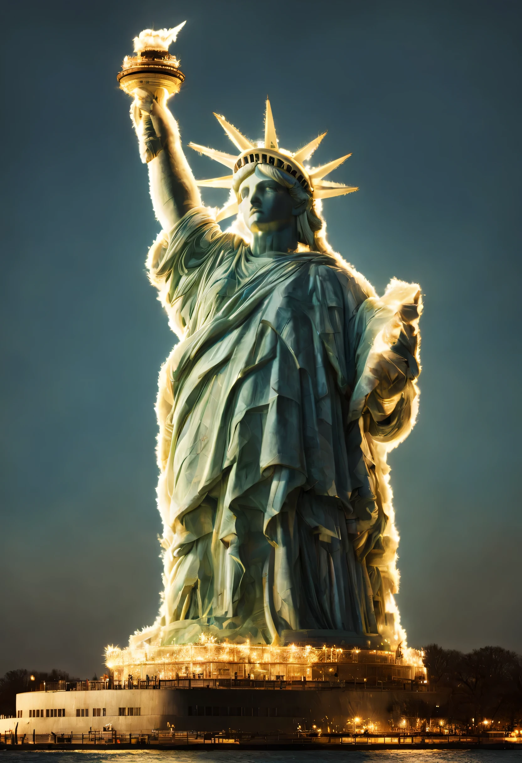 Glowing Statue of Liberty