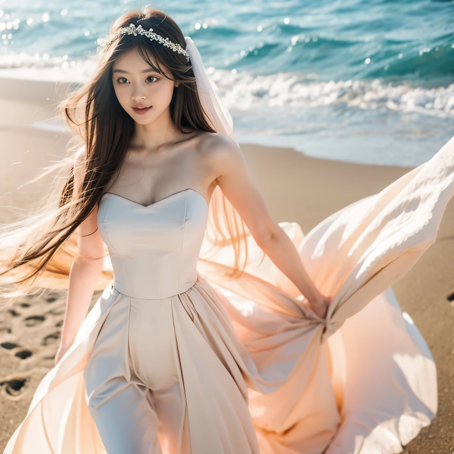 nude wedding dress