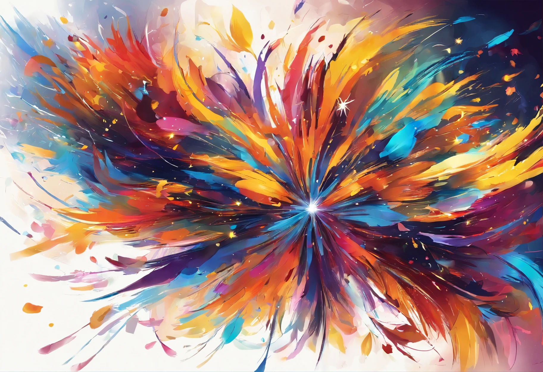 Brilliant flying fireworks,A visual feast blooming on a dark background。The mysterious sky represented by oil painting art,wild and,The soul is struck in it。The picture is full of passion and struggle,High details reveal the creative exploration of abstract souls。Immerse yourself in it,Experience a wonderful and dark world。