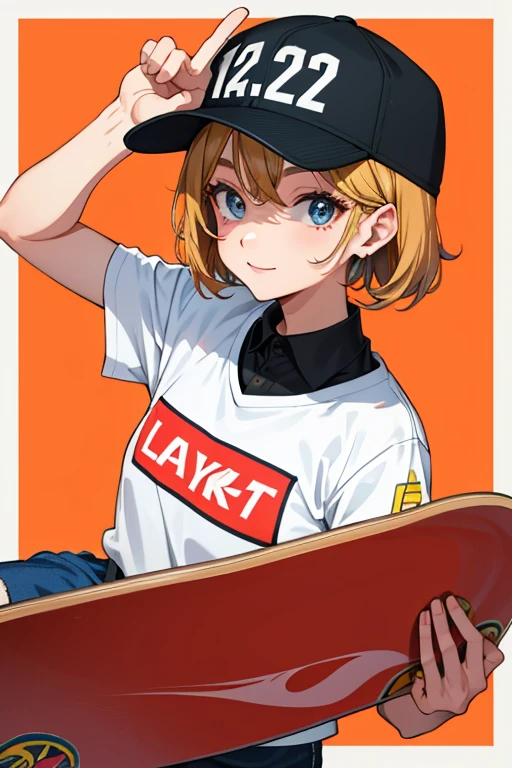 skateboard Beauty、Upper body、meaty、Glamour、hat、34 years old、backwards