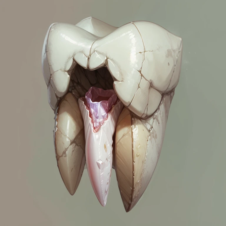 MagicItem_v1, a tooth, a large tooth, damaged tooth, (dental decay), one canine tooth, a piece of tooth